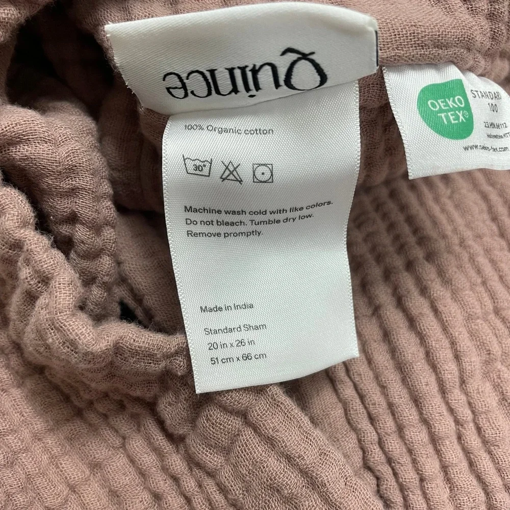QUINCE Organic Cotton Gauze Twin Duvet Cover + Only One Sham Mauve Pink